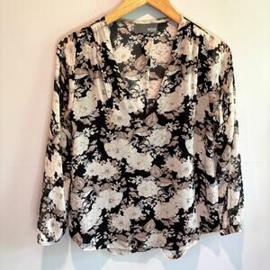 Myne by Ashley Ann Antique Floral Silk Blouse - size 2